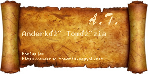 Anderkó Tomázia névjegykártya